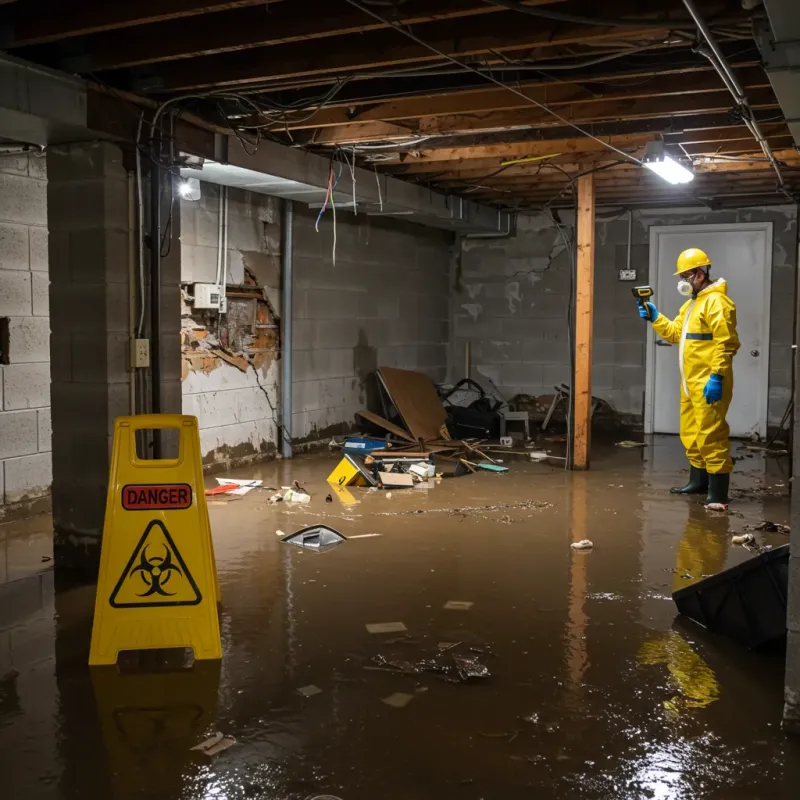 Flooded Basement Electrical Hazard in North Brookfield, MA Property